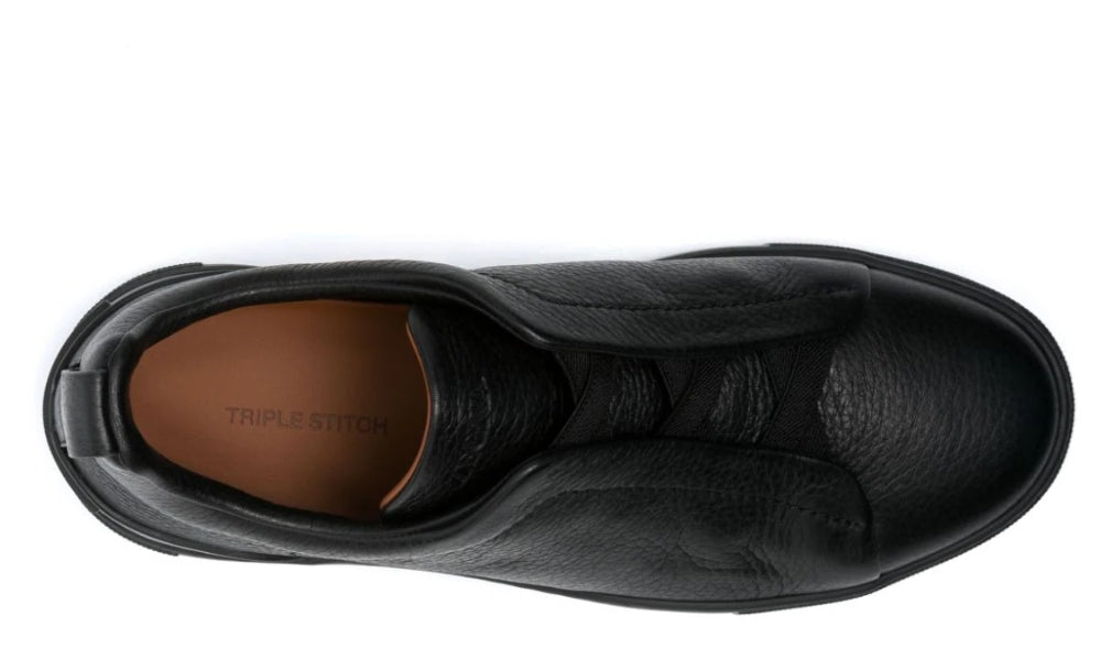 Zegna Triple Stitch Leather | Black