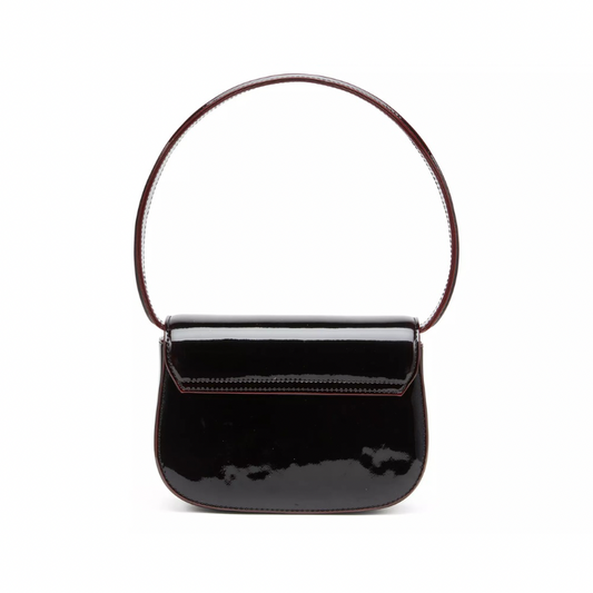 Diesel 1DR Liquid PU Shoulder Bag | Blood Black