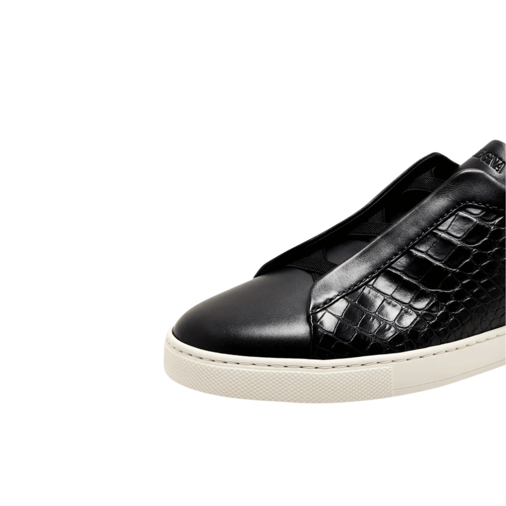 Zegna Triple Stitch | Crocodile Black
