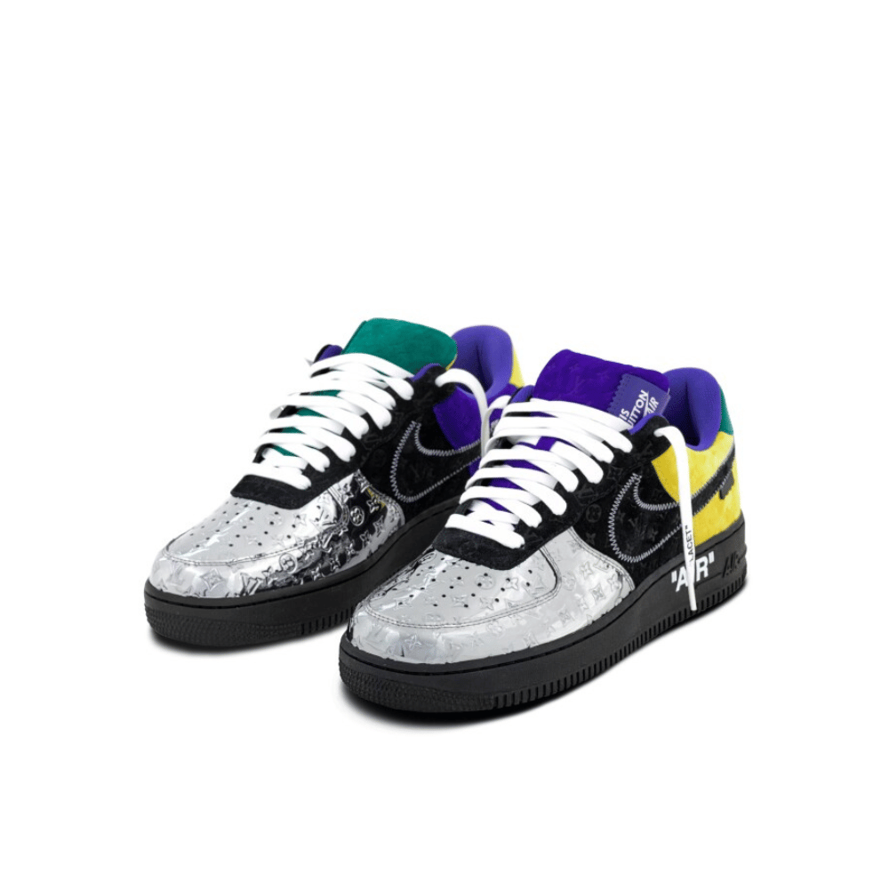 Nike Air Force 1 Louis Vuitton By Virgil Abloh | Black Metallic Silver