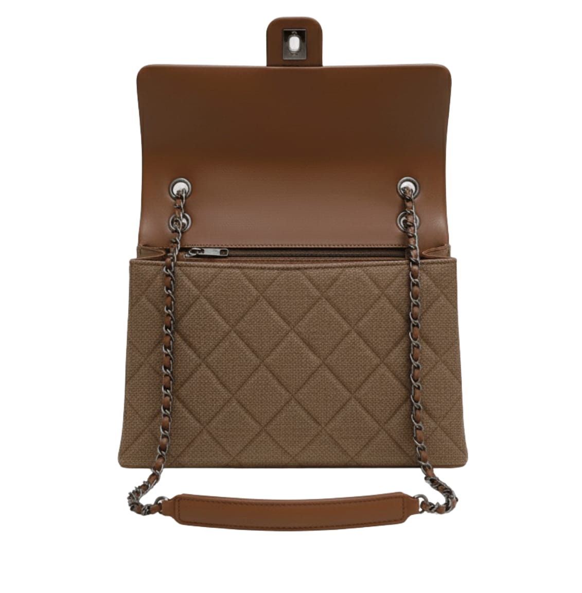 Chanel | Timeless/classic Flap Bag In Beige Jersey Material.