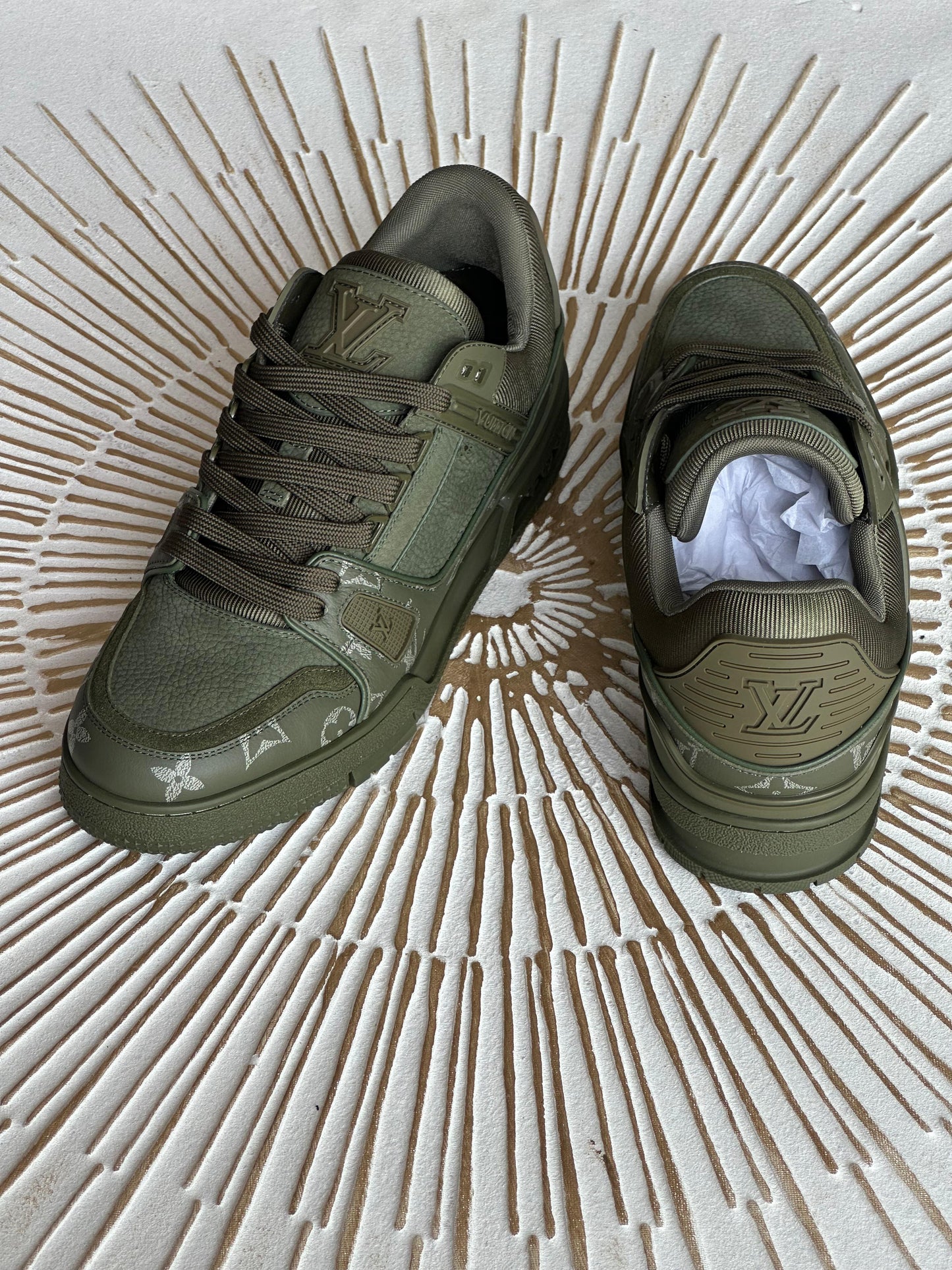 Louis Vuitton Trainer | Green Calf Leather