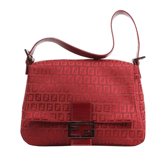 Fendi | Red Zucchino Forever Baguette Bag