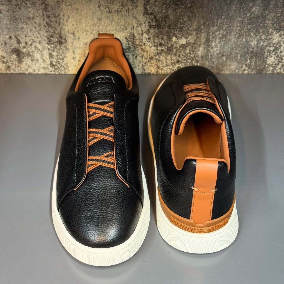 Zegna Triple Stitch | Black Calfskin