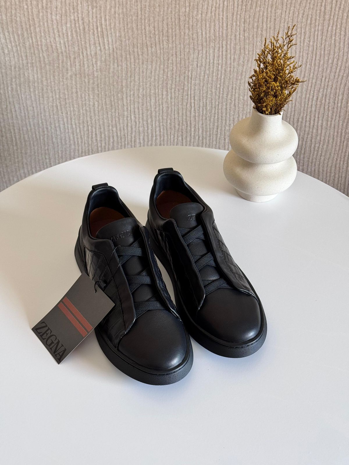 Zegna Triple Stitch | Black Deerskin