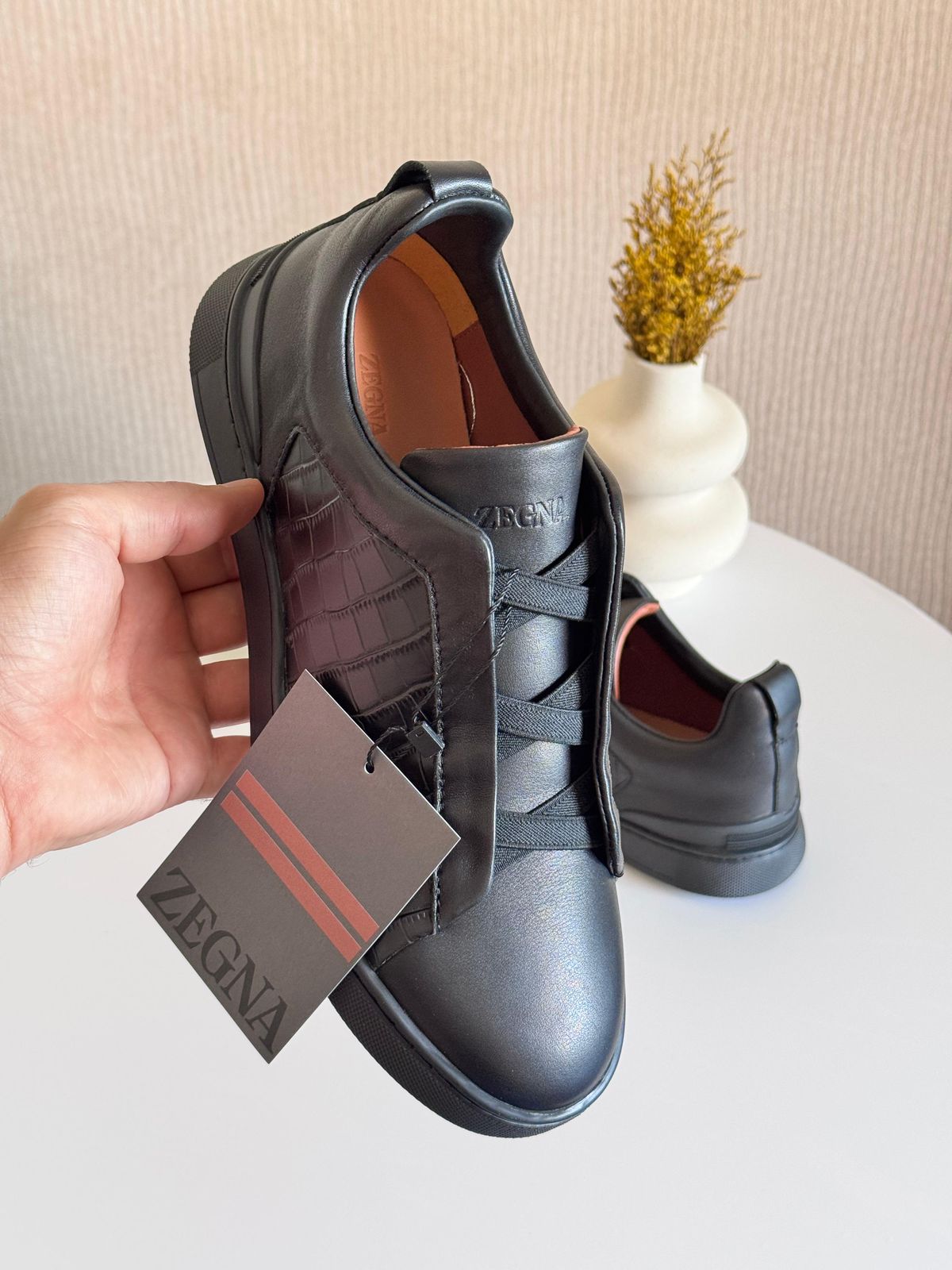 Zegna Triple Stitch | Black Deerskin