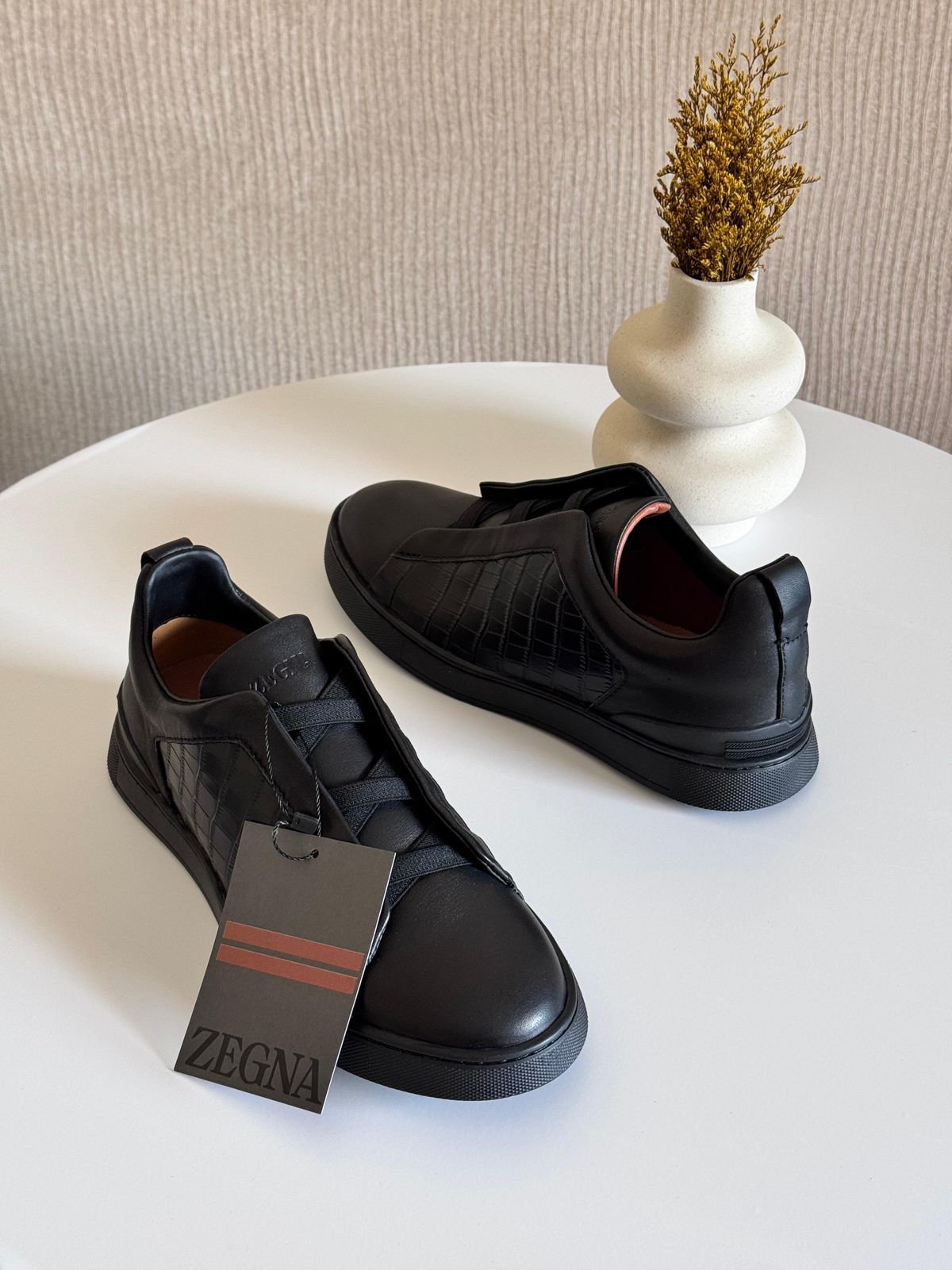 Zegna Triple Stitch | Black Deerskin