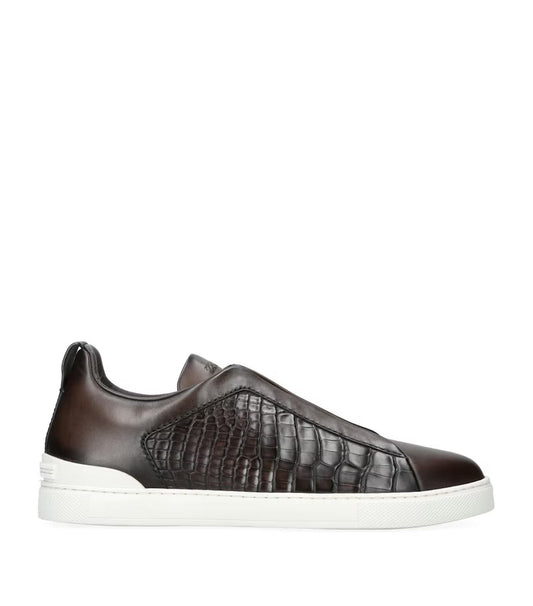 Zegna Triple Stitch | Crocodile Dark
