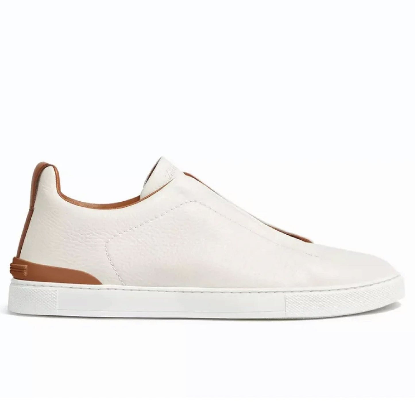 Zegna Triple Stitch | White/Brown