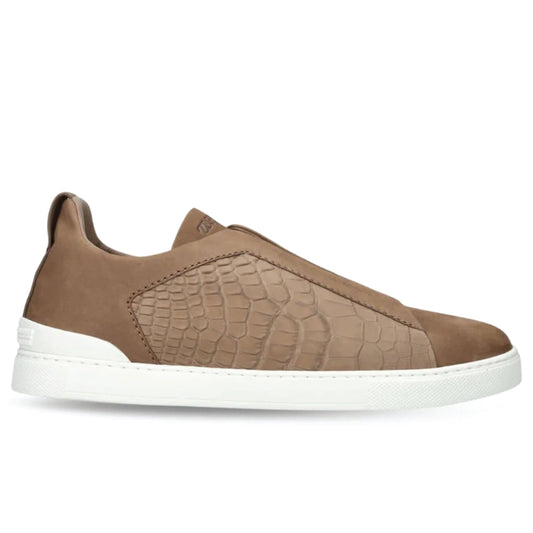 Zegna Leather Triple Stitch | Brown
