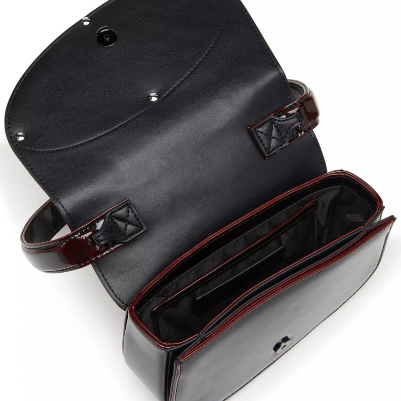 Diesel 1DR Liquid PU Shoulder Bag | Blood Black