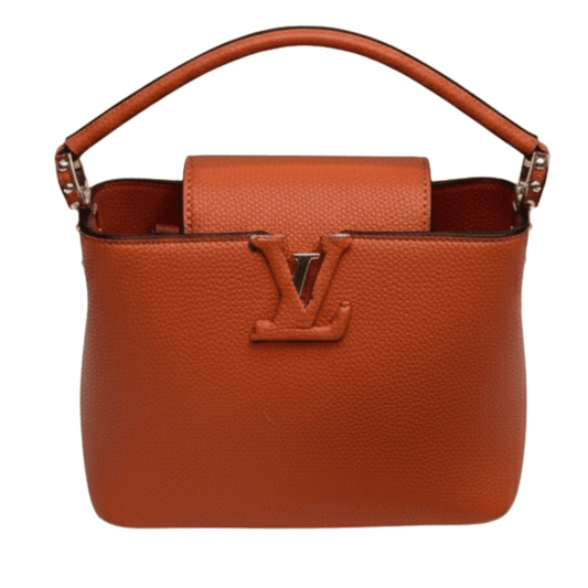 Louis Vuitton | Capucines Handbag In Orange Grained Taurillon Leather