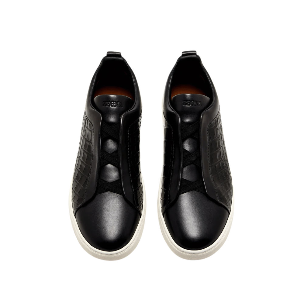 Zegna Triple Stitch | Crocodile Black