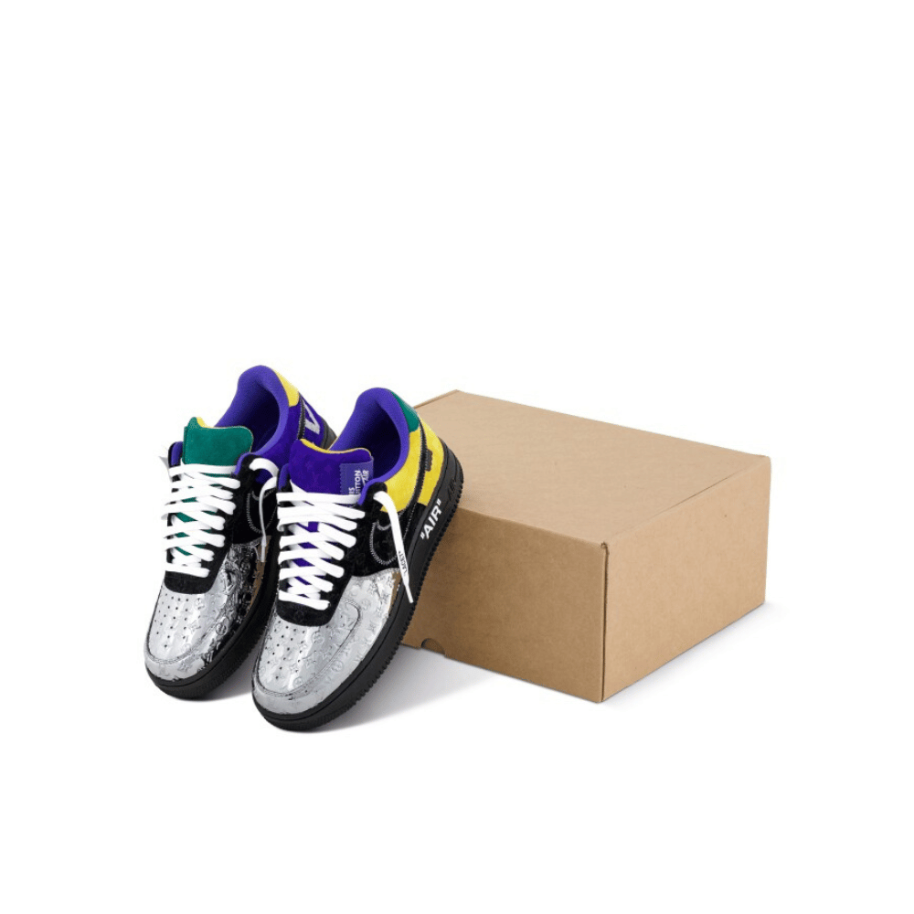 Nike Air Force 1 Louis Vuitton By Virgil Abloh | Black Metallic Silver