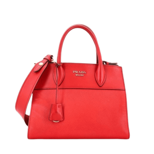 Prada | Saffiano Leather Paradigme In Rosso Red