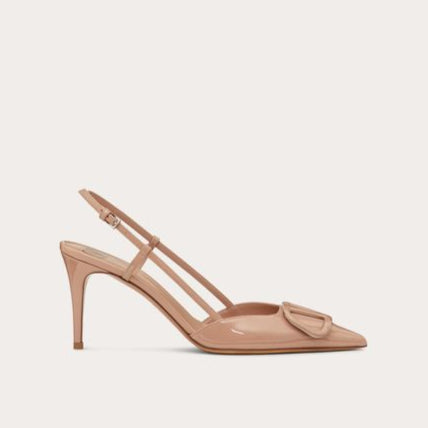 Valentino Lace Up Heel | Beige