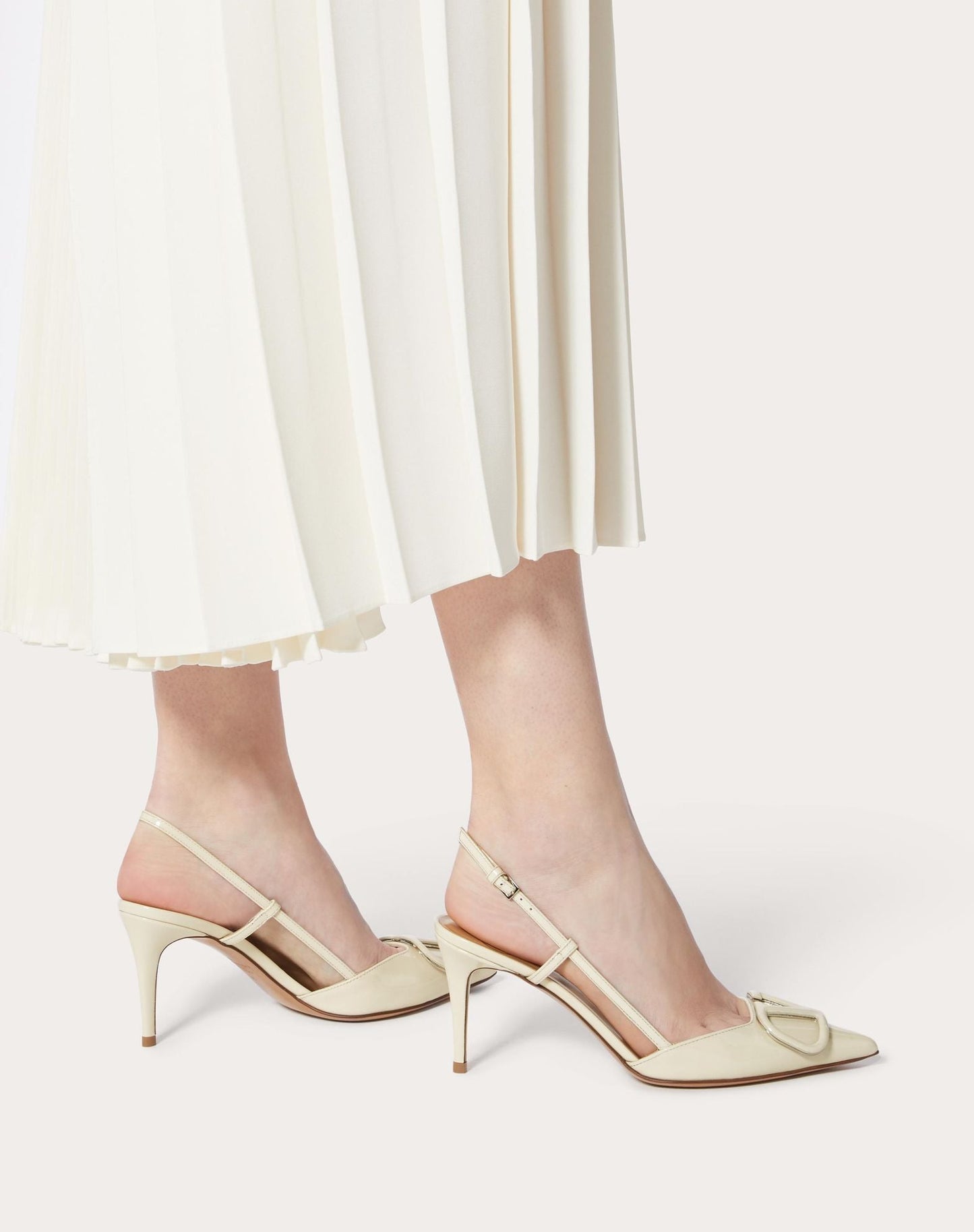 Valentino Lace Up Heel | White