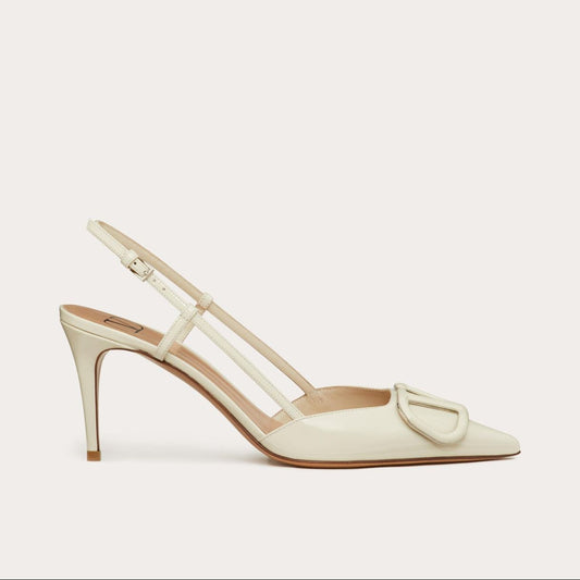 Valentino Lace Up Heel | White