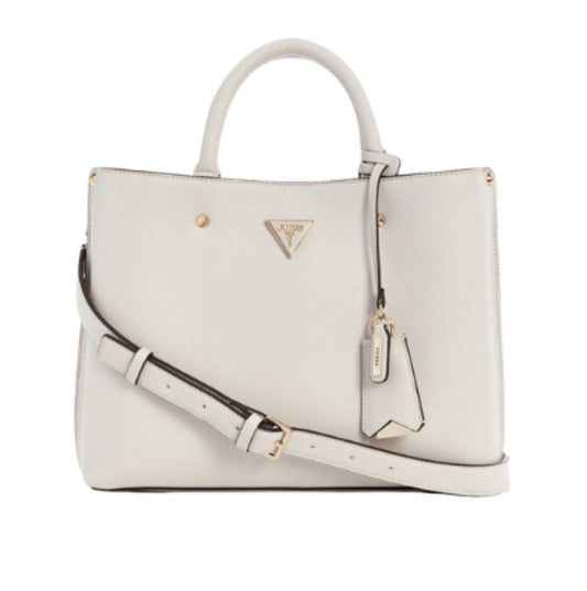 Guess | Meridian Girlfriend Satchel In Ivory Polyurethane Material
