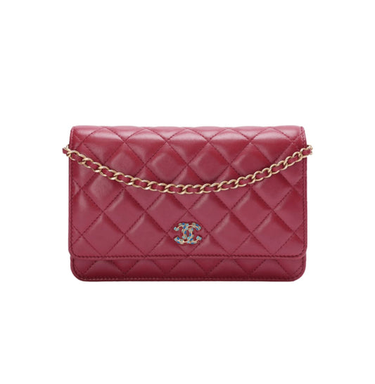 Chanel | Classic Wallet On Chain (woc) In Quilted Red Leather