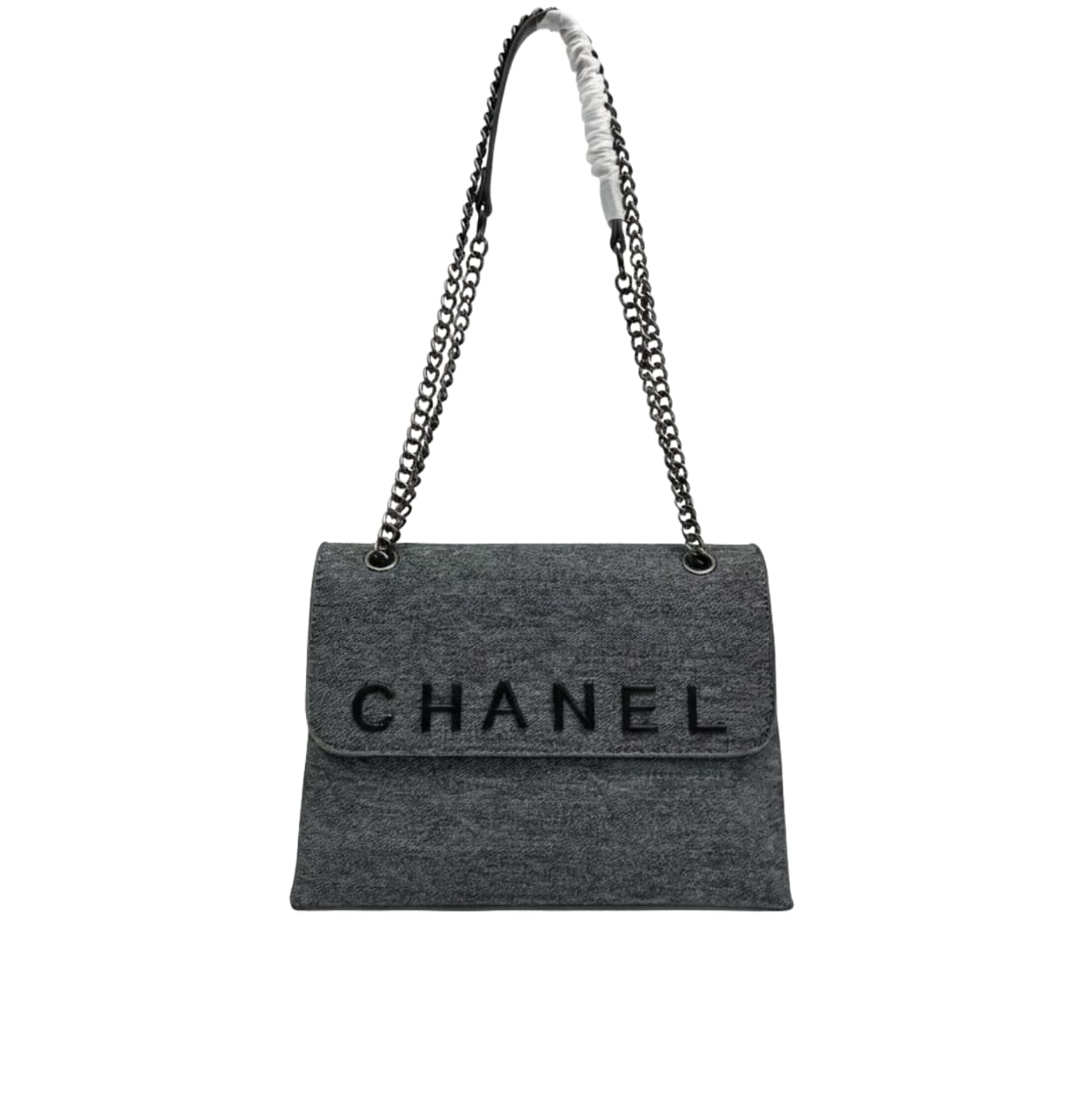 Chanel | Shoulder Bag In A Felted Material With A Black Logo.