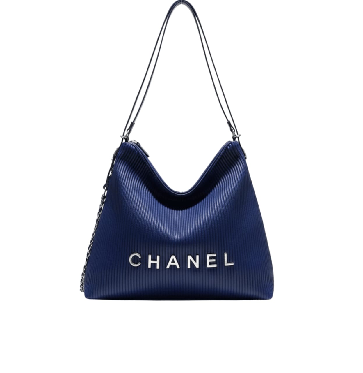 Chanel | Hobo Bag In A Pleated Leather Material With A Silver