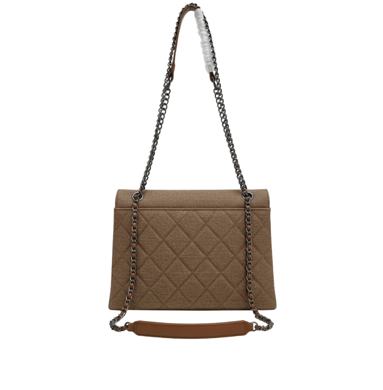 Chanel | Timeless/classic Flap Bag In Beige Jersey Material.
