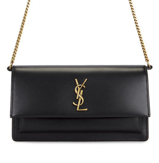 Saint Laurent | Sunset Bag.made From Smooth Or Crocodile-embossed Calfskin Leather