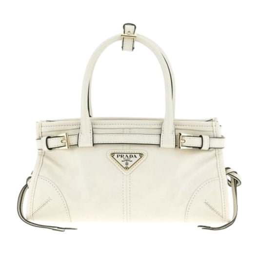 Prada | Bonnie Mini Leather Tote Bag White Handbag