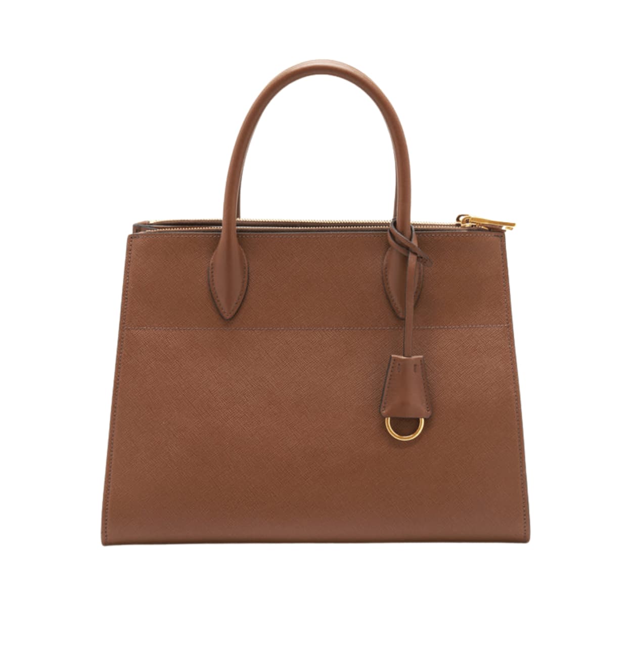 Prada | Saffiano And City Calf Paradigme Tote Bag In A Caramel Brown Color