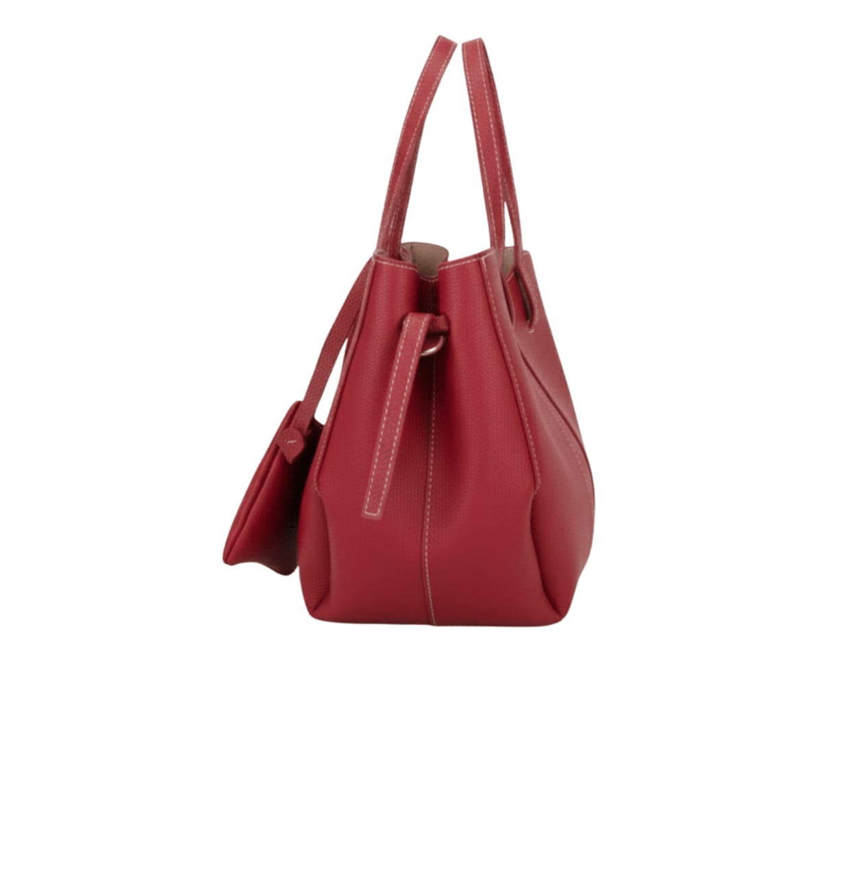 Polène | Cyme Mini Tote Bag In Textured Red Leather