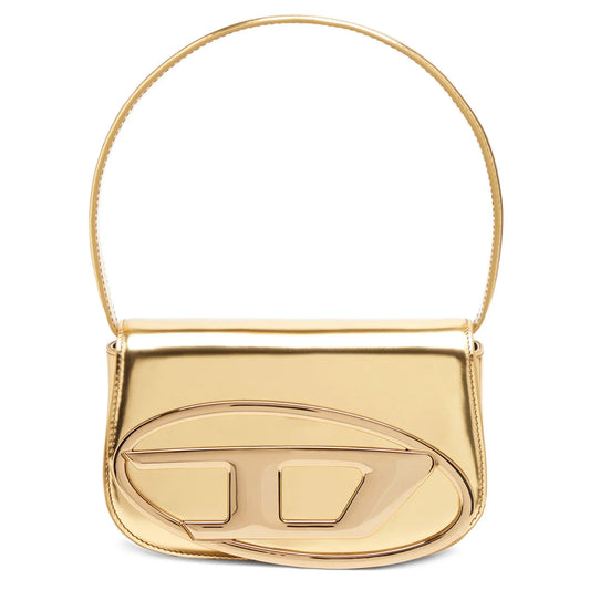 Diesel 1DR Leather Shoulder Bag | Golden Chrome